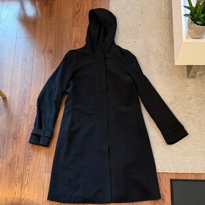 Women's Black Hooded Coat